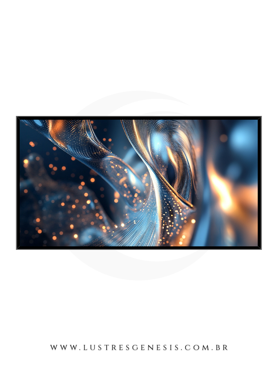 Quadro Moderno de Parede Lua com LED Frio